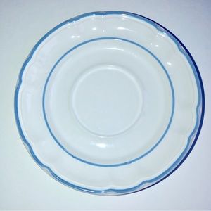 3/$15 Vintage Floral Expressions Stoneware Saucer Plate White Blue NEW